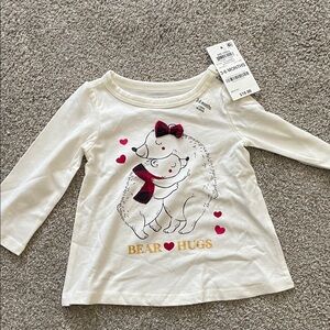 First Impressions Cream Bear Hugs Long Sleeve Tee